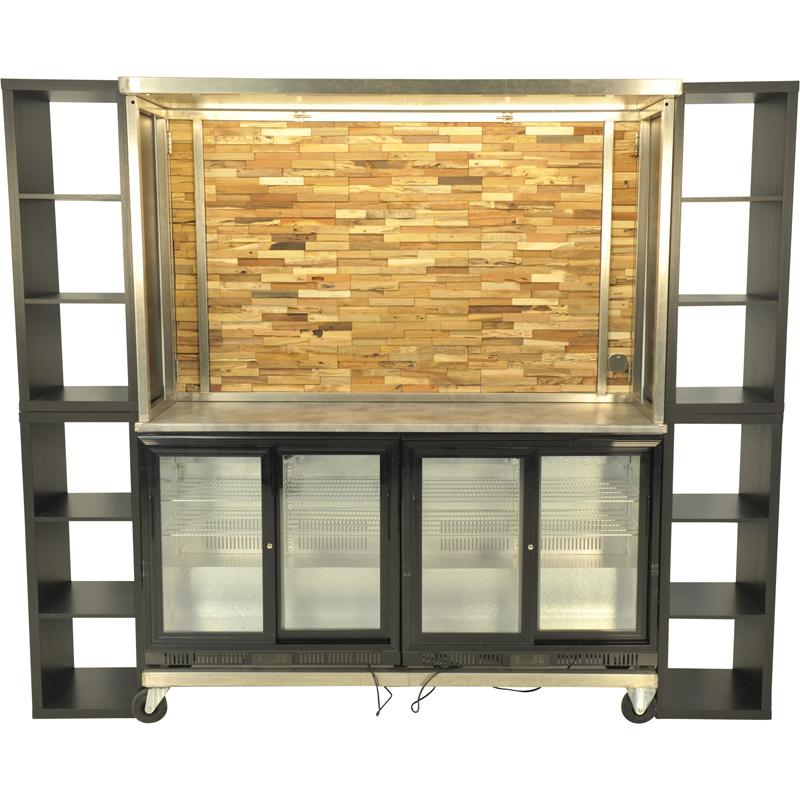 Bar huren |  Achterbar met koeling hout