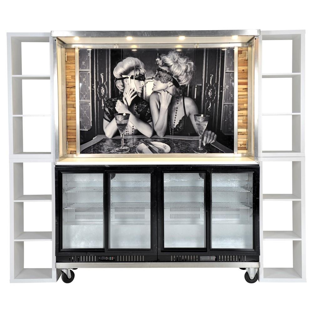 Bar huren |  Achterbar met koeling Jordi Gomez schilderij