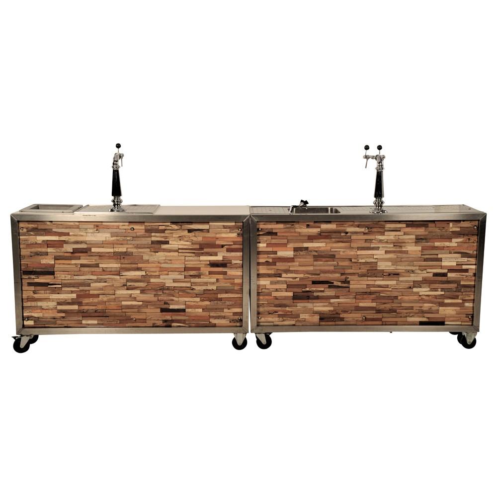 Bar huren |  Luxe mobiele bar hout groot met koeling