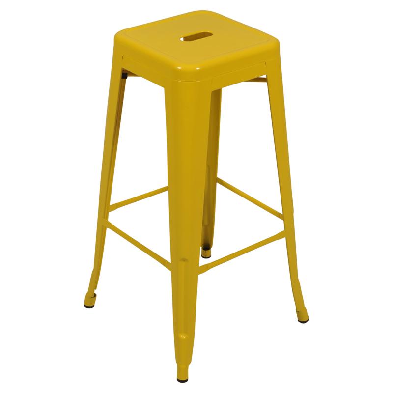 Barkrukken huren | Industriele barkruk geel