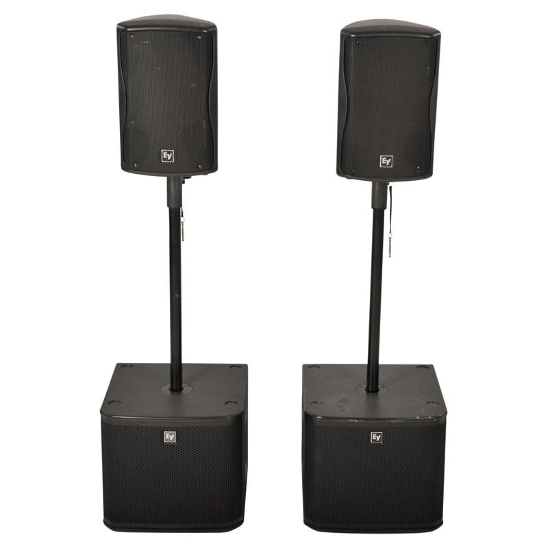 Geluidsintallatie huren | 2 EV actieve luidsprekers ZXA1 & 2 subwoofers