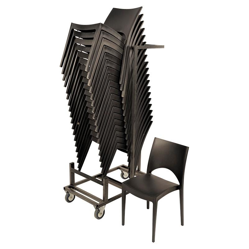 Stoelen huren |Kar met trendy stoelen antraciet 20st